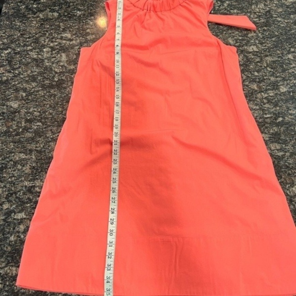 1901 Peach Medium Romantic Vibrant Feminine Halter Neck Sleeveless Shift Dress - Picture 7 of 9